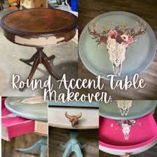 Round Accent Table Makeover Using Chalk