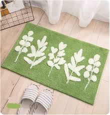 non slip bath mat green leaf bathroom