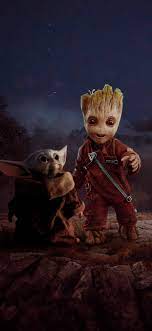 Baby Groot And Baby Yoda - 1242x2688 ...