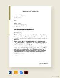tenant agreement letter template
