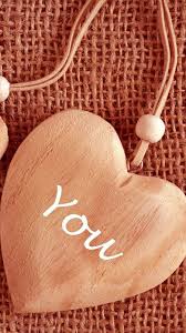 l love you wooden heart shape
