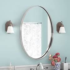 Brushed Nickel Bathroom Mirror Oval