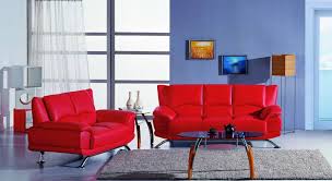 9908 modern red leather sofa set