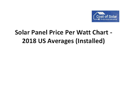 Solar Panel Price Per Watt Chart 2018 Us Averages Installed