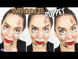 wooden puppet halloween makeup tutorial