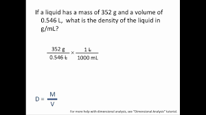 Density Calculations Chemistry Tutorial