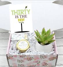 Number 30 birthday celebration gold balloon with presents. 30th Birthday Succulent Gift Box For Her 30th Birthday Gift Etsy