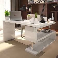 Madrid modern office desk features white high gloss lacquer top and base with polished s. White High Gloss Office Desk White Desk Office Office Desk Stylish Office Desks