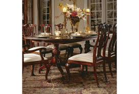 Cabriole legs detailing on the table and front two legs of the dining chairs coordinate the set. American Drew Cherry Grove 45th Double Pedestal Dining Table Wayside Furniture Dining Tables