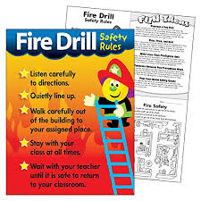 Trend Enterprises Fire Drill Safety Rules Learning Chart 1