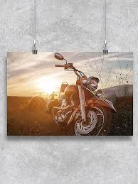 Motorcycle Landscape Poster Image By