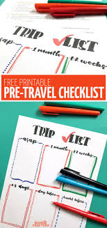Travel With Kids Checklist Free Printable Pre Travel To Do