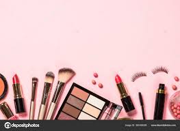 makeup professional cosmetics on pink