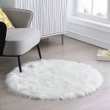 white round faux fur rug at rs 359