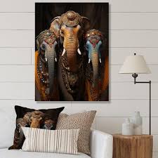 Designart Asian Art Thai Elephants Xi