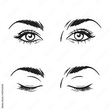 white beautiful female eyes set
