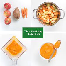 Công thức ăn dặm: Táo, khoai lang hoặc cà rốt｜Mami Đảm Đang