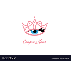 tiara eye makeup logo design royalty