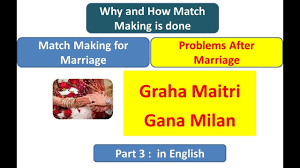 Graha Maitri Gana Milan Match Making Of Horoscope Kundali Milan Guna Milan Part 3 In English