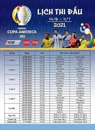 Copa america 2021 được phát sóng ở việt nam. Lá»‹ch Thi Ä'áº¥u Copa America 2021 Má»›i Nháº¥t
