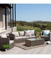 Montae 4 Piece Patio Lounge Set Brown