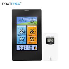 Protmex Pt3374 Wireless Weather Station, Multifunction Digital Weather  Forecast Station Alarm Clock With Colorful Display - Thermometer Hygrometer  - AliExpress