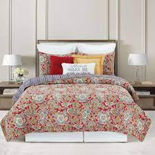 Red Paisley King 3 Pc Quilt Set