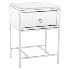rodeo end table mirrored silver