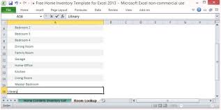 Free Home Inventory Template For Excel 2013