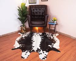 genuine cowhide rug tricolor 5x6 ft cow
