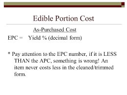 edible portion cost bakery and