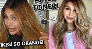 tone orange hair using wella demi 7wg