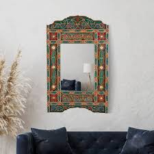 Hand Painted Hanging Mirror Frame Wall