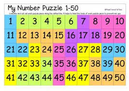 My 1 50 Number Puzzle Chart