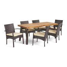 7 Piece Faux Rattan Outdoor Dining Set