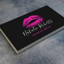 hot pink and black business cards mua