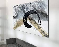 Contemporary Art Painting With Gold Accents