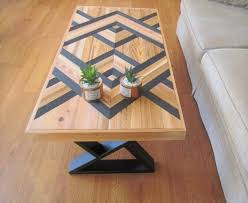 Wood Coffee Table Wood Chevron