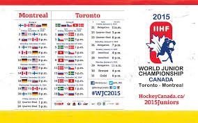 Home of hockey canada's world junior championship coverage. Here Is The 2015 Iihf World Junior Hockey Championship Schedule Worldjuniors2015 World Junior Hockey Hockey Montreal