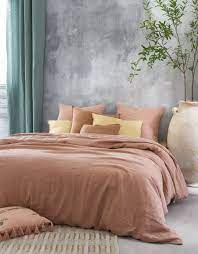 Dusty Pink Washed Linen Bedding Set