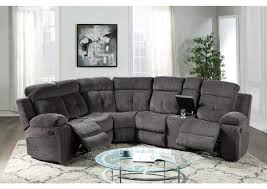 gray fabric sectional recliner sofa