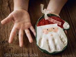 salt dough santa handprint ornament