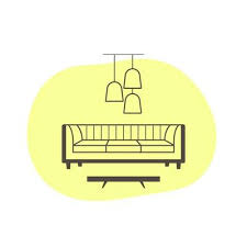 Sofa Coffee Table And Lamp Flat Icon