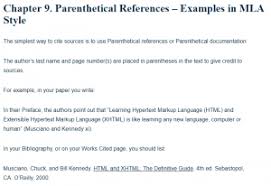 Parenthetical References Examples In Mla Style A