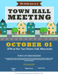 Town Hall Community Meeting Announcement Flyer Poster