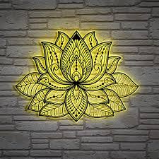 Mandala Lotus Flower Metal Wall Art
