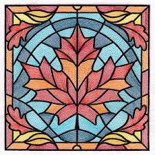 Autumn Accents Stained Glass Maple Leaf