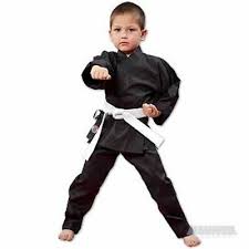 New Proforce Lightweight Karate Uniform Gi Black With White Belt Adult Or Child Ebay