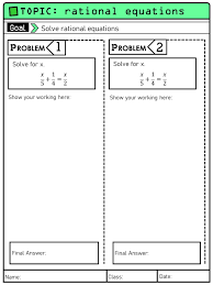 Rational Equations Worksheets Made By