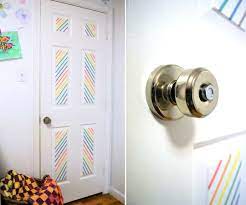 decorate a door with washi tape